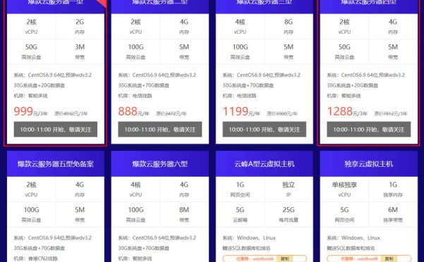 西部数码618特惠：云服务器1.6折起（2核2G3M仅999元/3年）