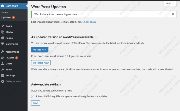 WordPress 5.6 为核心主要版本引入自动更新选项