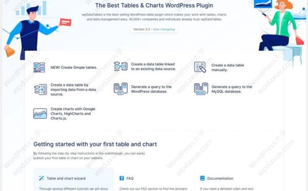 优秀的WordPress表格和图表插件 wpDataTables