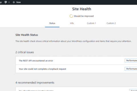 WordPress 5.8 扩展了站点健康接口
