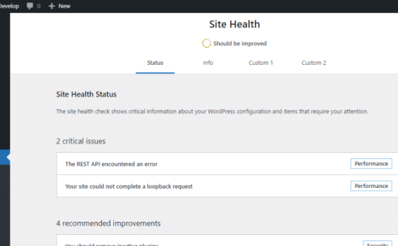 WordPress 5.8 扩展了站点健康接口