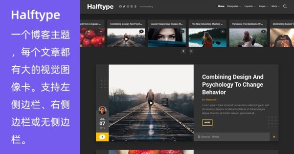 WordPress 暗色背景博客主题 Halftype