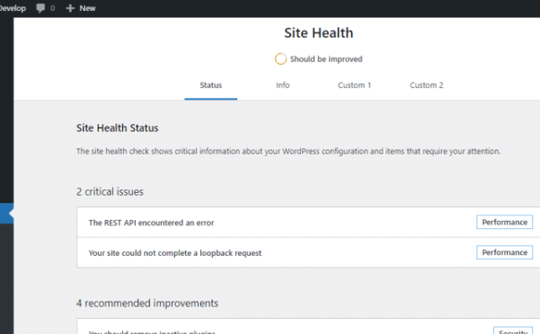 WordPress 5.8 扩展了站点健康接口