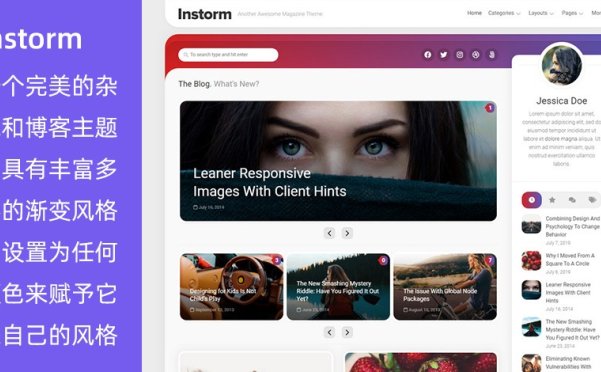 WordPress 免费杂志博客主题 Instorm