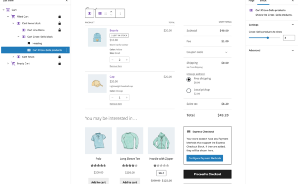 WooCommerce 7.1 添加购物车块交叉销售，包括可选的高性能订单存储