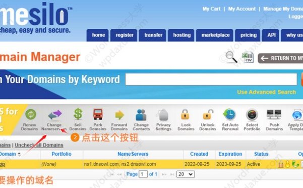 Namesilo 更改域名的NS服务器信息