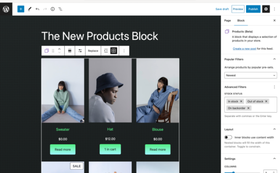 WooCommerce Blocks 9.1.0 版本引入新的产品块