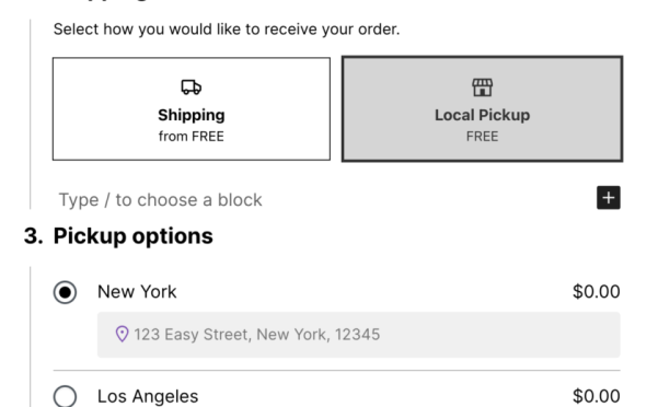 WooCommerce Blocks 9.4.0 添加了对本地取件的支持