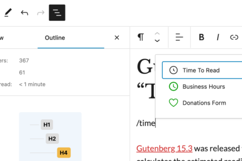 Gutenberg 15.3 添加了新的“阅读时间”区块 