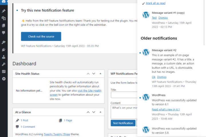 WP Feature Notifications 项目朝着标准化管理员通知的 MVP 迈进 – WordPress大学
