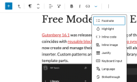 Gutenberg 16.1 引入样板创建和库，为站点编辑器添加无干扰模式