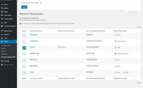 修改 WordPress 文章类型名称和分类法名称