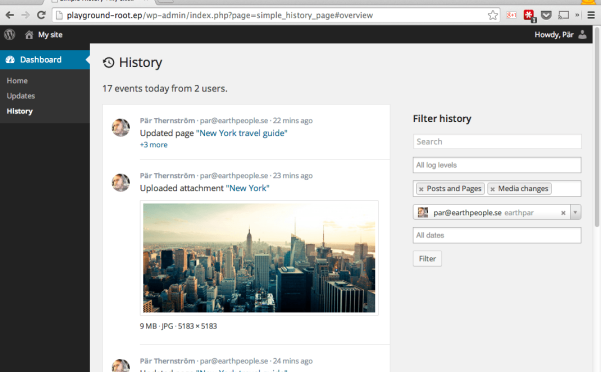 跟踪 WordPress 后台所有用户的操作记录
