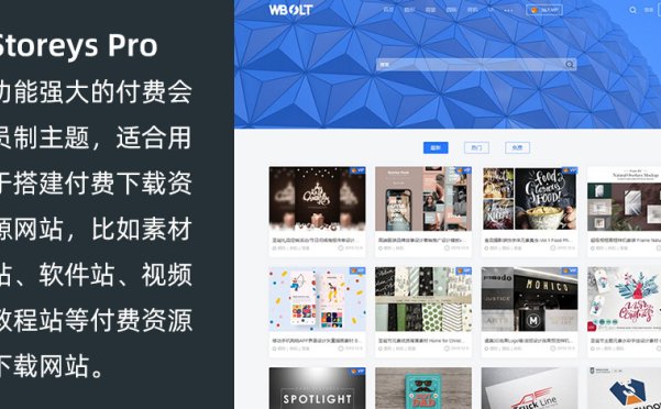 WordPress付费会员制资源下载站主题 Storeys Pro