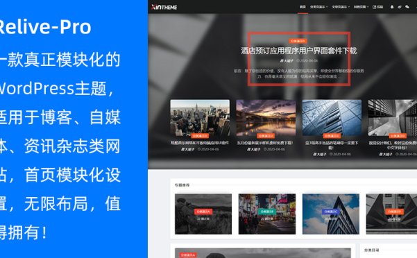 模块化博客自媒体资讯主题Relive-Pro