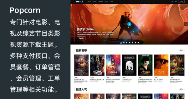 WordPress影视资源下载站主题 Popcorn