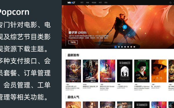 WordPress影视资源下载站主题 Popcorn